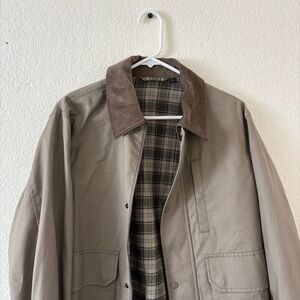 Uniqlo Tan Jacket with Corduroy Collar